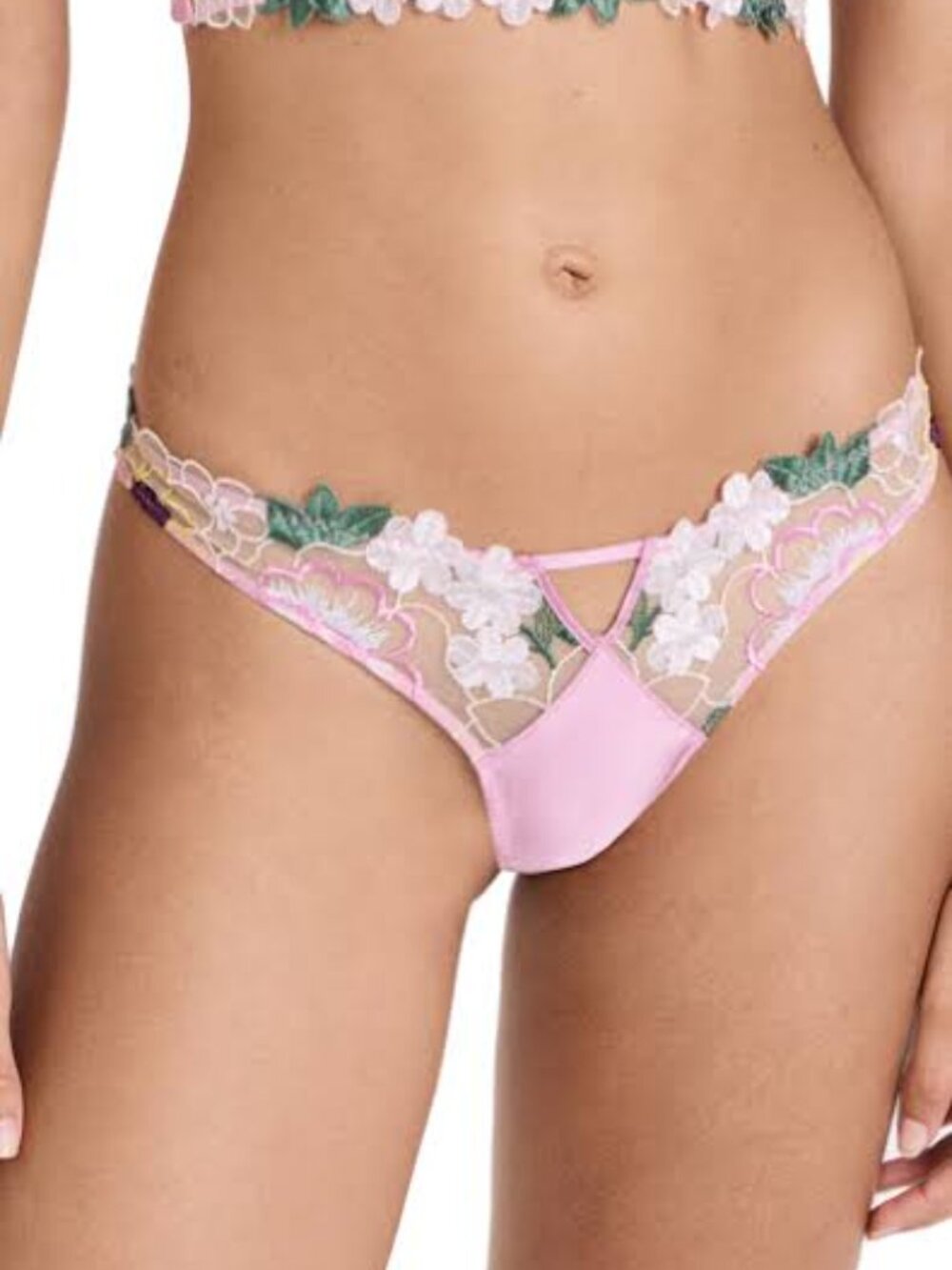 Fleur du Mal Jardin embroidery thong 4/L